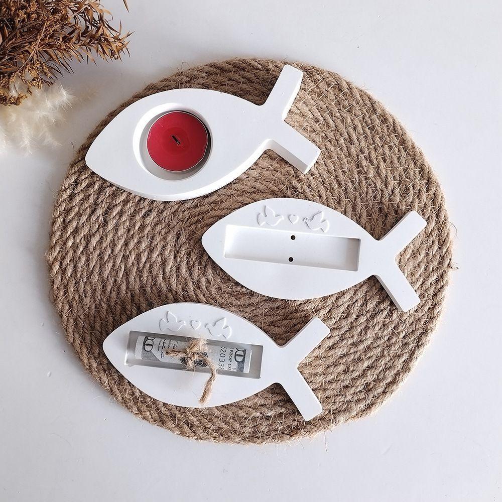 Handmade Fish Tea Lamp Silicone Mold Cartoon Fish Candlestick Holder Fish Candle Mold  Soaps Model