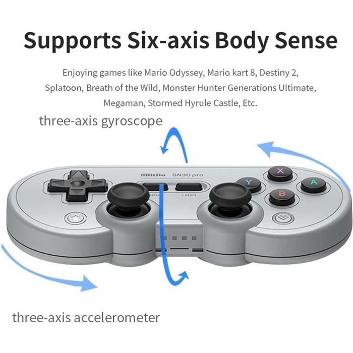 Manette De Jeu - 8BITDO - SN30 Pro - Bluetooth 4.0 - Joystick À Effet Hall - Design Rétro