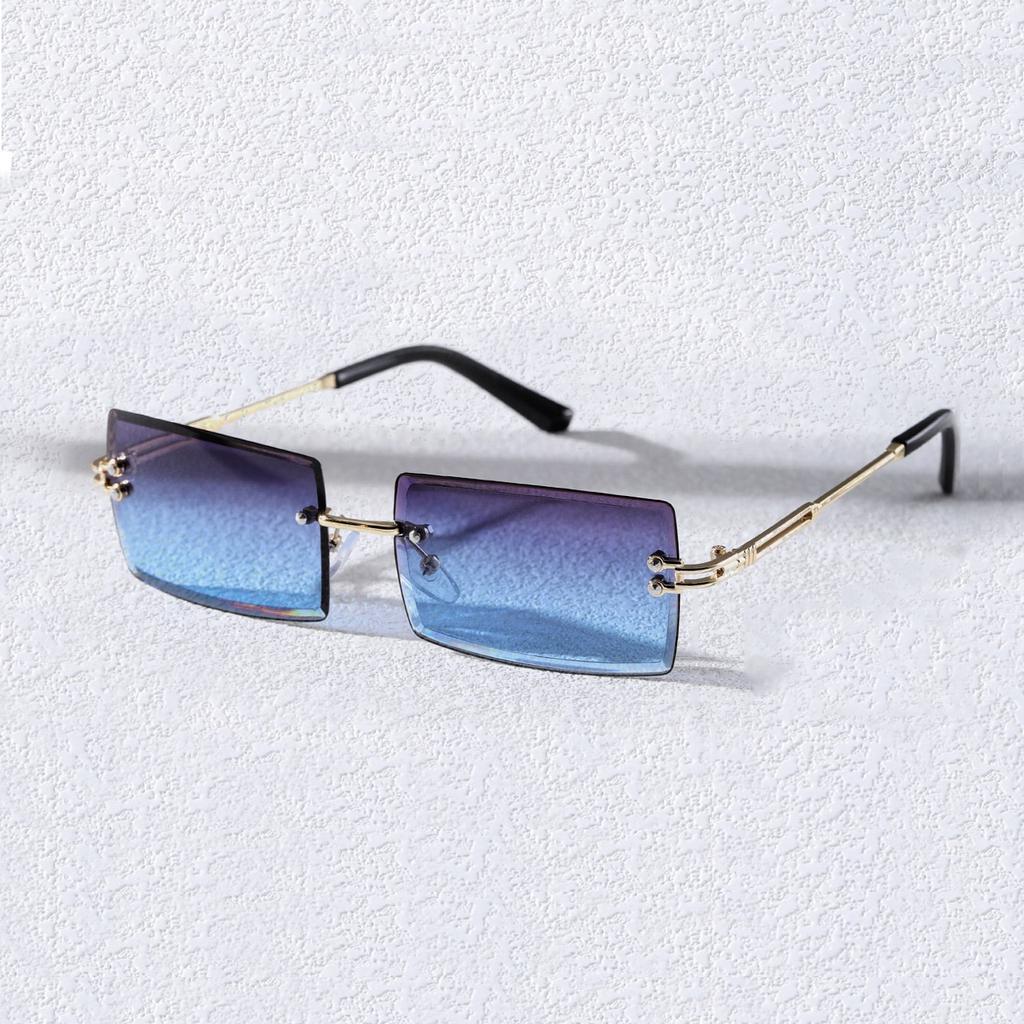 Metal Rimless Sunglasses Women's Glasses Square Ultra-light Men's Sunglasses