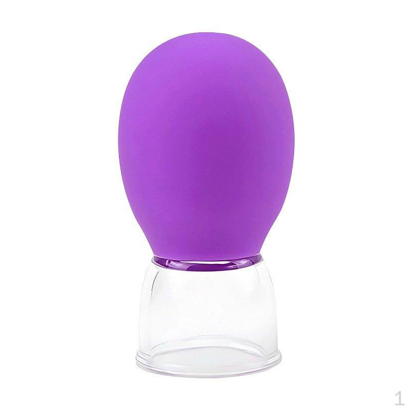 Mini Facial Cupping Set Vacuum Suction Silicone Cups for Face Lifting & Massage Purple