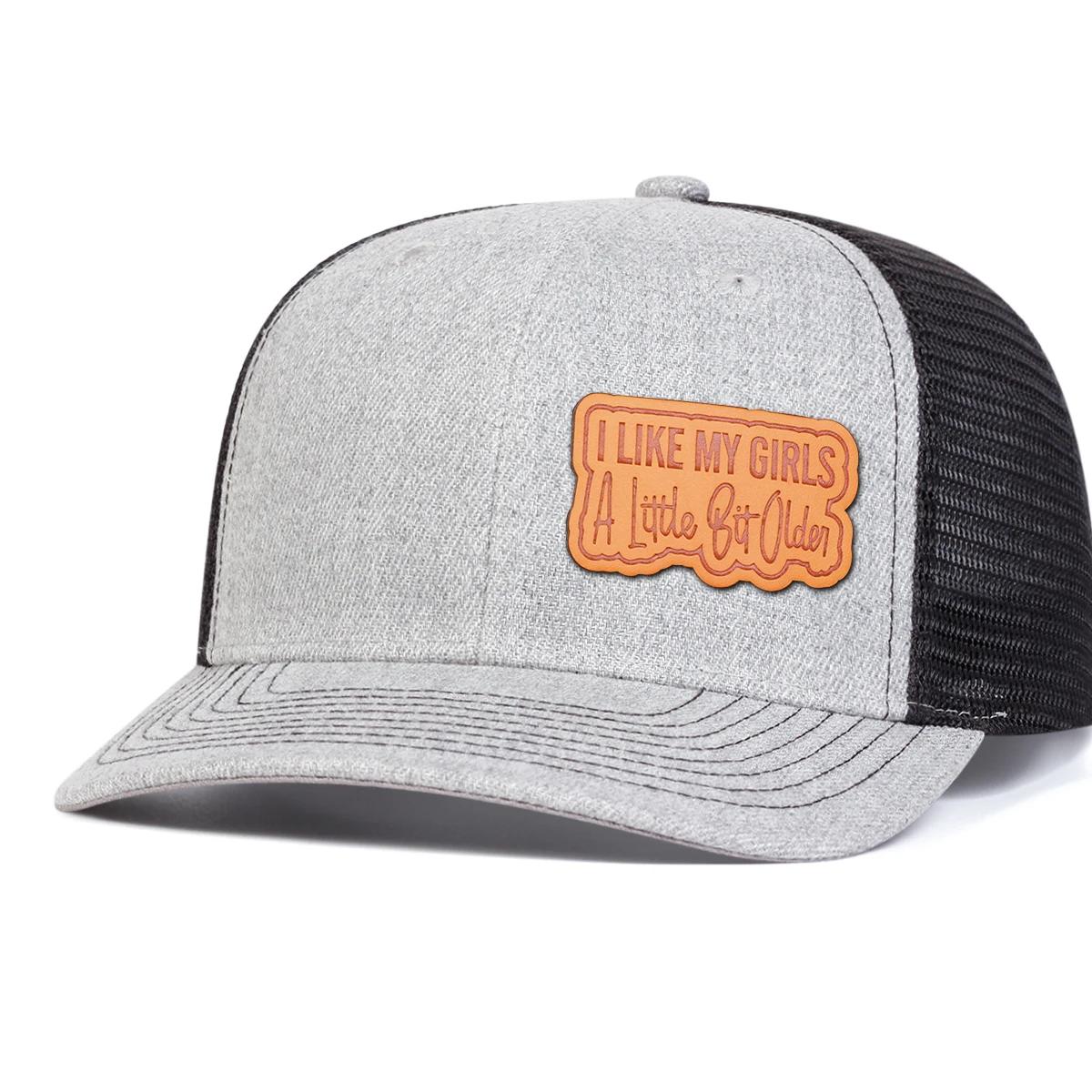 

Унисекс Я ЛЮБЛЮ МОИХ ДЕВОЧЕК Надпись Кожаная нашивка Бейсболки-сетки Весна Лето Улица Регулируемые Повседневные Шляпы Папина Шляпа Солнцезащитная Шляпа серый