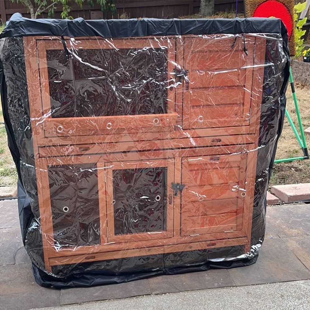 Waterproof Silver Double Layer Dust Cover for Rabbit Cage - 210D Oxford Cloth