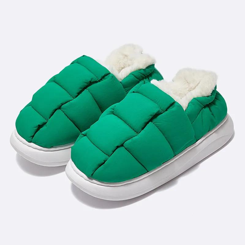 Fashion Crestar Plush Fur Slippers For Women Men Winter Fluffy Thick Bottom Cotton Slippers Indoor Cozy Warm Non-slip Furry Home Shoes