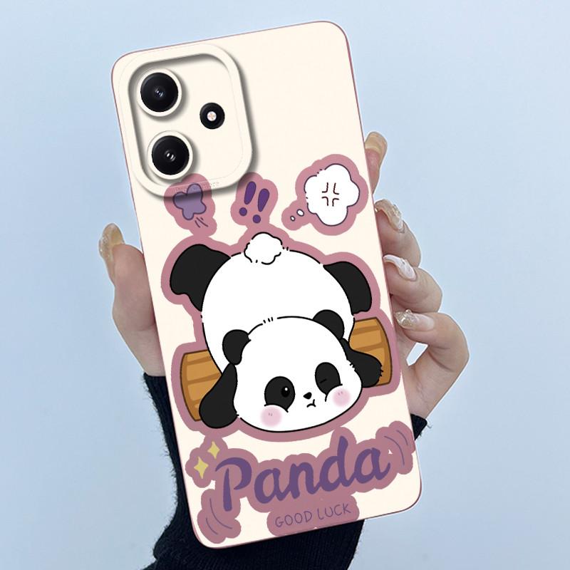 Phone Case For Xiaomi POCO M6PRO 5G Redmi Note 12R 5G Cute Panda Sweet Girls Cats Shockproof Silicone Back Cover For Redmi 12 5G