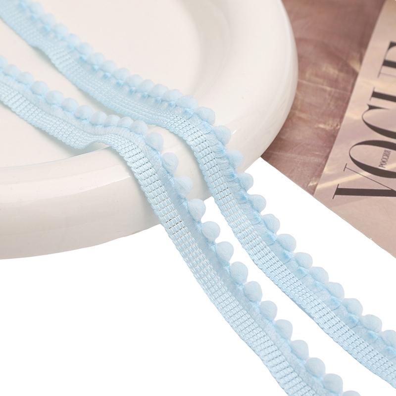 

5Meters Colorful Mini Pom Pom Ball Lace Ribbon Trim DIY Sewing Fringe Pompom Lace For Clothes Pillow Curtain Home Decor Supplies 1cm 5 Meter светло-синий
