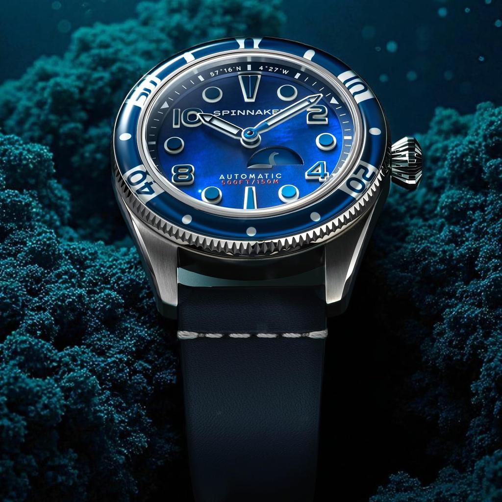Fluce Automatic 15 ATM Water Sapphire Blue [SPINNAKER] Watch, Self-winding, Resistant, Crystal, Dial, SP-5168-01, Men's [Authentic]
