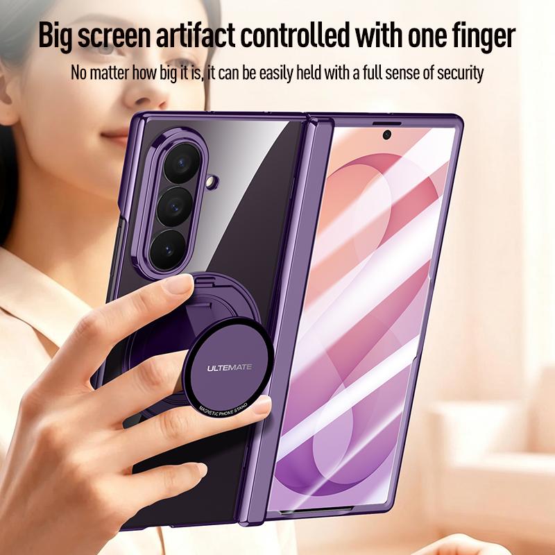 Custodia con Cavalletto Magnetico Rotante a 360° per Samsung Z Fold 8 Ultra Vetro Temperato per Anello di Supporto con Assale Magsafe Copertura