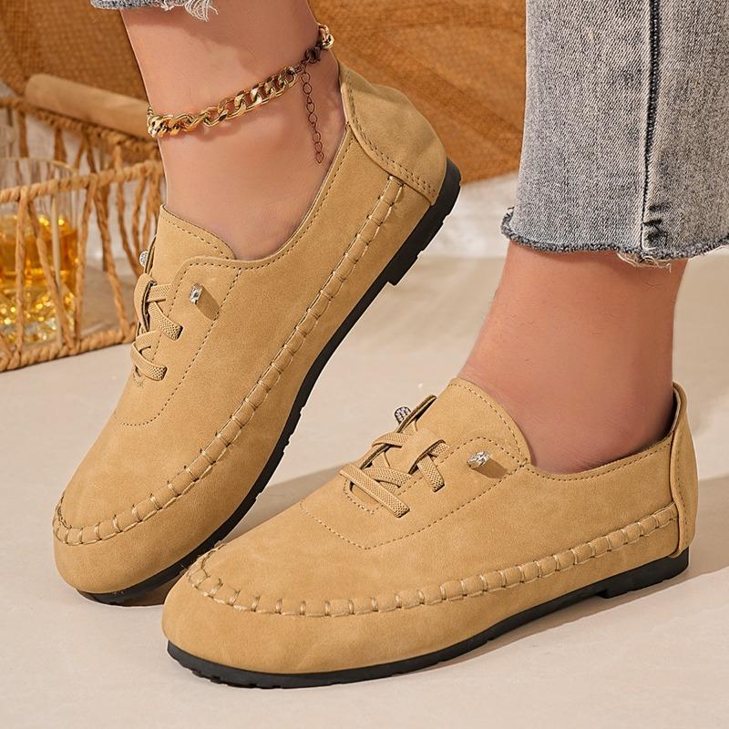 New Women's Plus‑Size Slip‑On Lazy Shoes, Soft‑Sole Casual Footwear With Hand‑Stitched Details
