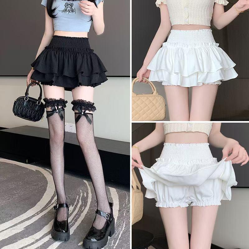 

Ballet Style Ruffled Midi Skirt: Women s High Waist A-Line Puff Skort Large чёрный