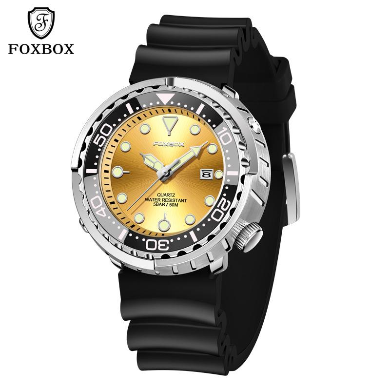 LIGE FOXBOX Herren-Quarzuhr Dreizeiger-Datum Wasserdicht Business-Armbanduhr Schwarzes Edelstahl