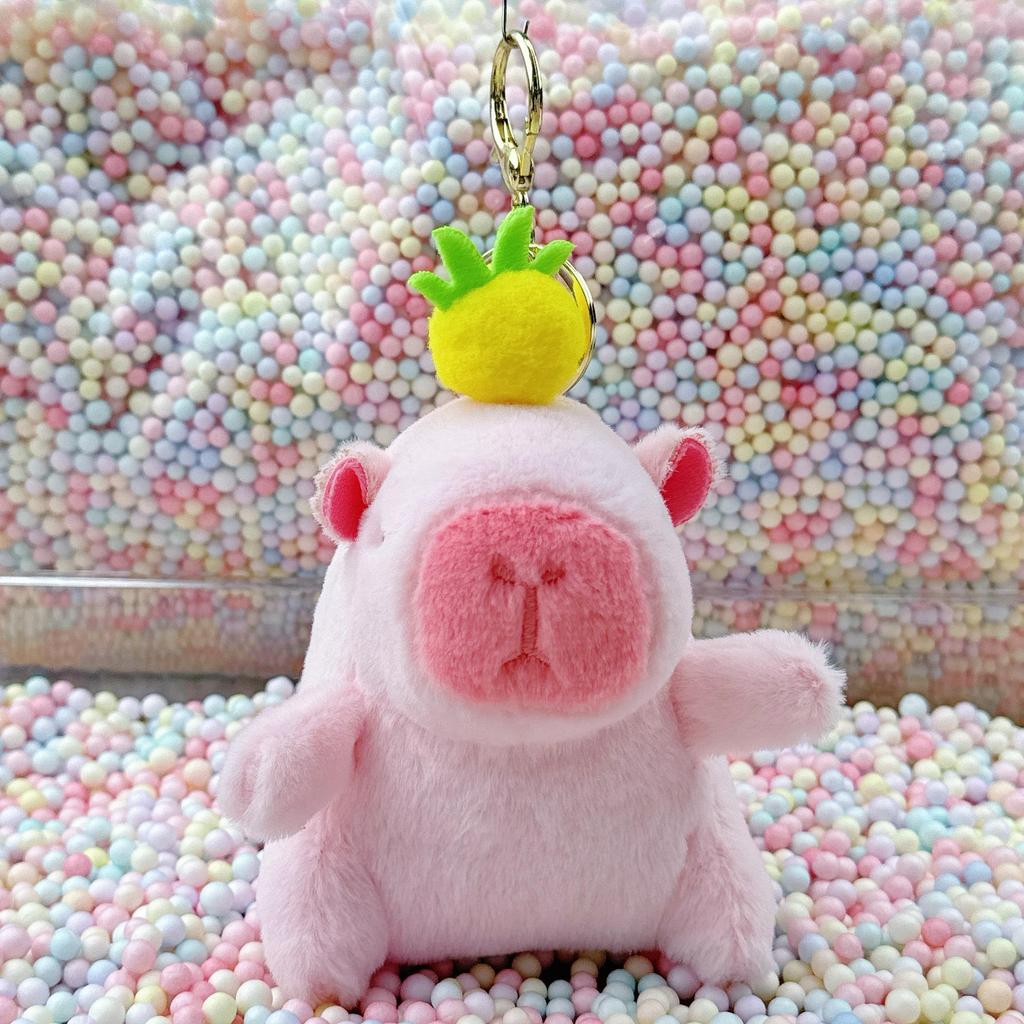 Little Red Book Capybara & Guinea Pig Plush Keychain Ornament