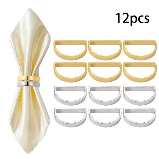 6 stk serviettringer Unik halvsirkulær design Ensfarge Enkel stil Elegant serviettringer med glatt overflate