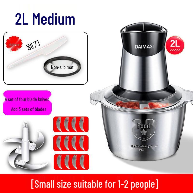 Premium Electric Meat Grinder & Multifunctional Food Processor for Chopping, Blending, and Garlic Paste Making