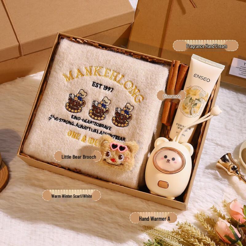A1 Christmas Gift Set: Thermos, Scarf, Hand Warmer & Hand Cream