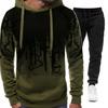 Men's Tracksuit Pants Sweatshirt With Hood Green-Black Xxxl