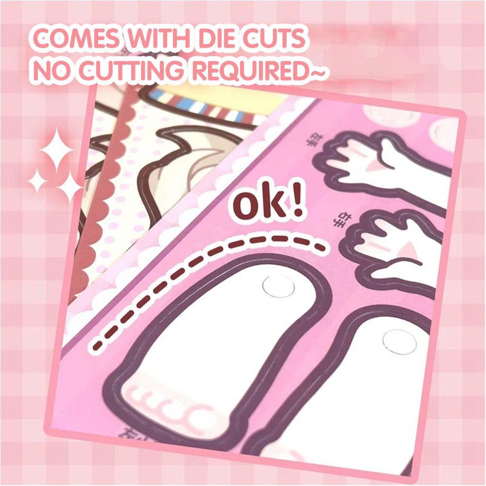 3D Design DIY Change Clothes Toys Kit Multicolor Removable Paper Puppet Parent-child