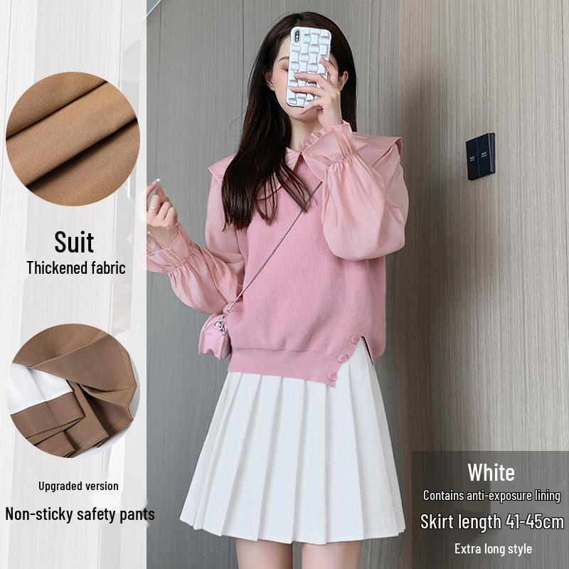 Korean Style High Waist Black Mini Skirt - Anti-Exposure, Anti-Wrinkle, for All Seasons