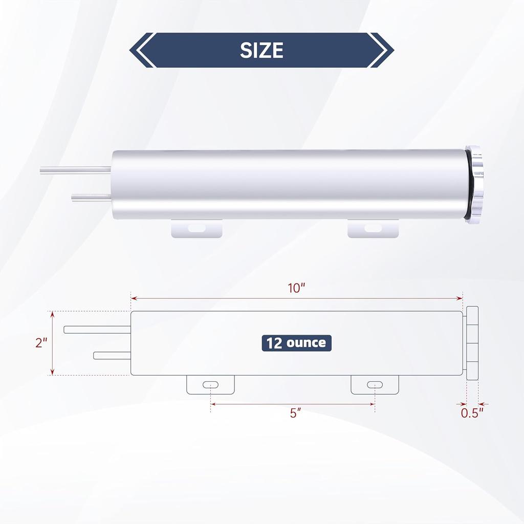 Radiator Coolant Over Flow Puke Tank Can 2 X 10 Inch Polished Stainless Steel 12 OZ 2'' X 10''