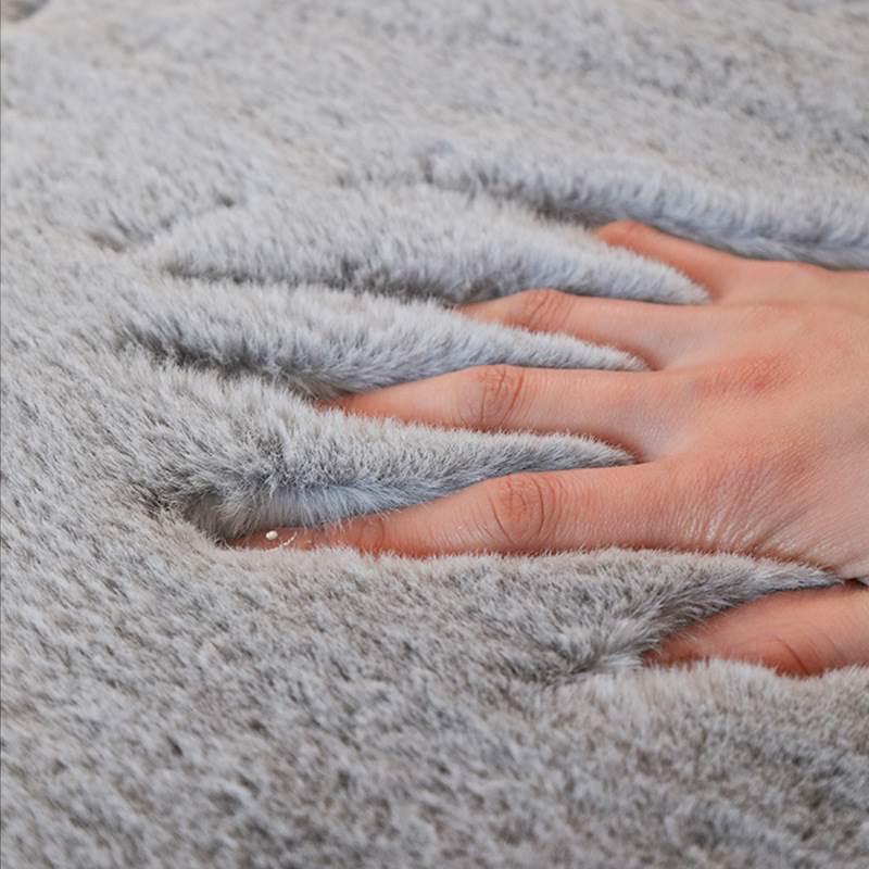 Luksusowy Gruby Okrągły Dywan ze Sztucznego Króliczego Futra do Salonu lub Sypialni