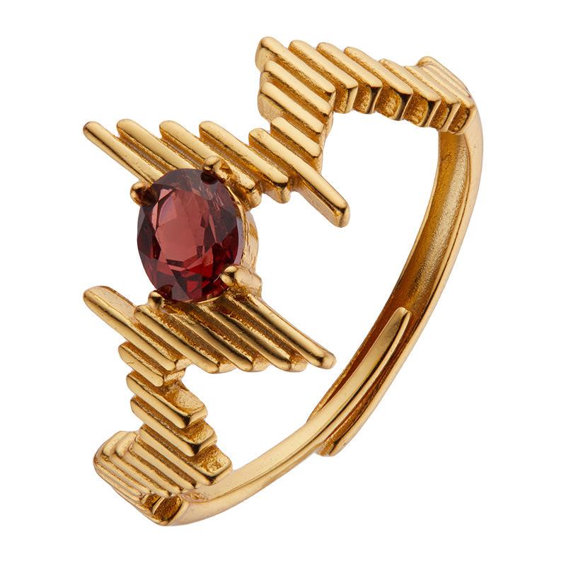 

Colored Treasure Jewelry Дизайн Сердцебиение Набор из Стерлингового Серебра S925 С Натуральным Гранатом Топазом Кольцо Женские Серебряные Украшения
