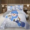 Merry Christmas Coverlet SetLovely Snowman Bedspread Twin Size for Boys Girls Dorm Room Winter Theme Cartoon Style Quilt Set