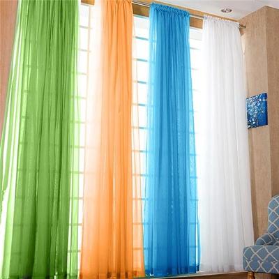 2027 30% Shading Sheer Curtains for Living Room Window Transparent Voile Tulle Curtain Colourful Wedding Drapes Home Decor High Quality