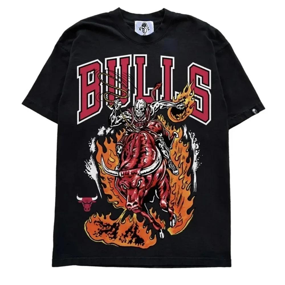 Nová klasická bavlněná trička WL Streetwear Anime Ležérní Pánské Populární Oblečení Oversized Basketbalový Potisk Pánské Tričko s Krátkým Rukávem Top