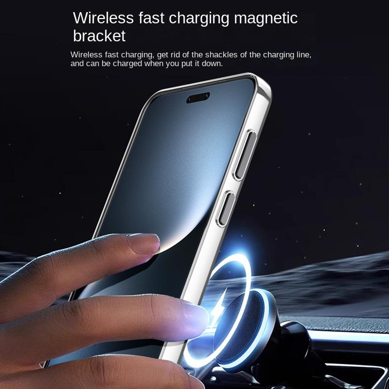For Huawei Honor Magic 7 Pro Case Transparent Magnetic Wireless Charging Stand Protective Back Cover Case For Magic 7pro Shell