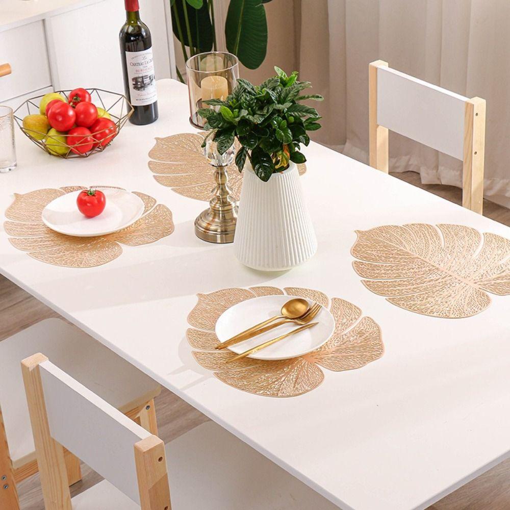 Heat Resistant Leaf-shaped Placemat Monstera Leaf Placemat  Anniversary Celebration