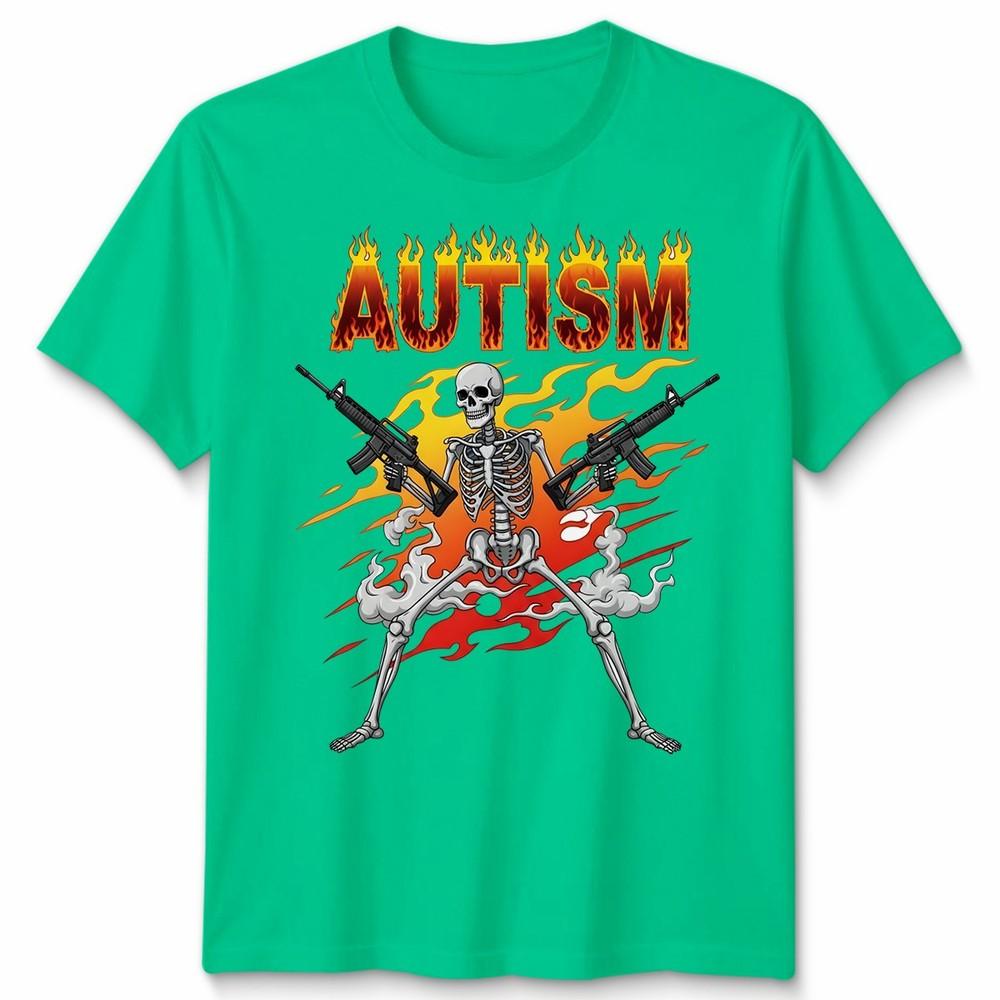Retro Autism Skeleton Meme Funny Unisex Tshirt