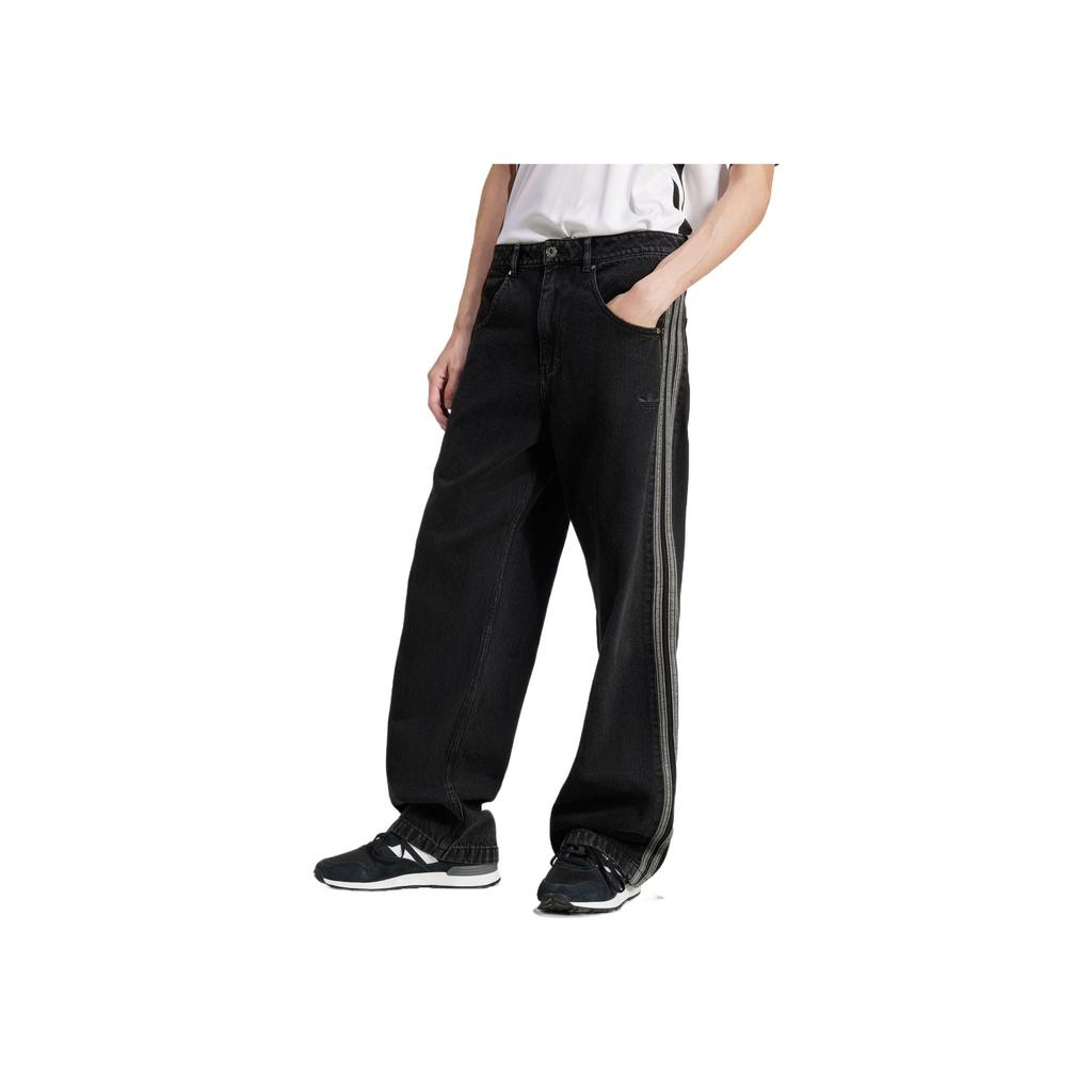 Adidas Originals Firebird Snake Year Limited Comfortable Durable Retro Patchwork Knitted Sports Pants Men Pants Denim-Black JC6718