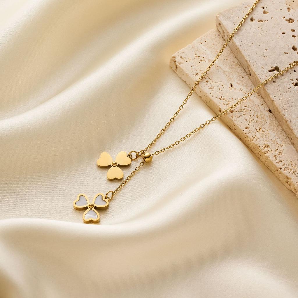 Hot-selling Classic Ins Niche Versatile Non-fading 18k Gold Titanium Steel Love Bow Collarbone Chain Necklace