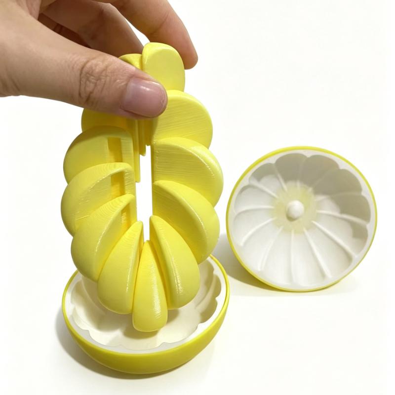 3D Printed Simulated Orange Fruit Home Decor Items Creative Citrus-Shaped Deformation Stress Ball Fidget Toy Unique Decoration