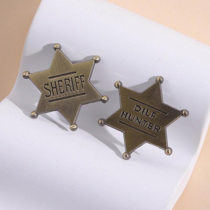 Versatile Badge Hexagonal Commemorative Badge Brooch Alloy Pin Jewelry Ornament
