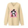 Women's V-neck Dropped Shoulder Halloween Print Sports Sweatshirt Top