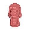 Women's Loose-fitting V-neck Long-sleeved Dress Print Work Shirt Dress