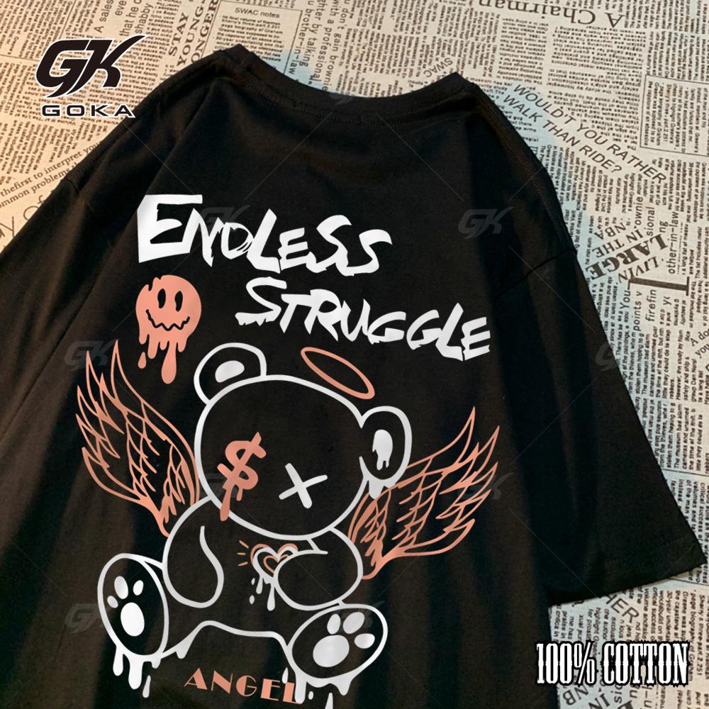 

Endless Strvggle Angel Bear Graphic TShirs Classical Oversized Tops Unisex Women s Casual Cotton 4XL Men clothing 4XL