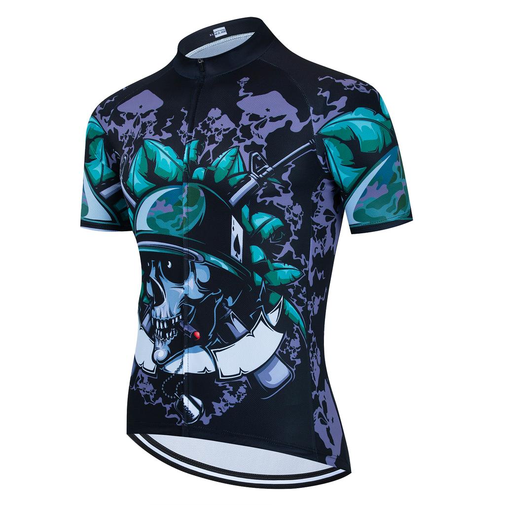 2024 Skull Pattern Team Cycling Jersey Set Men Bicycle Maillot MTB Racing Ropa Ciclismo Summer Quick Dry Triathlon Bike Clothing
