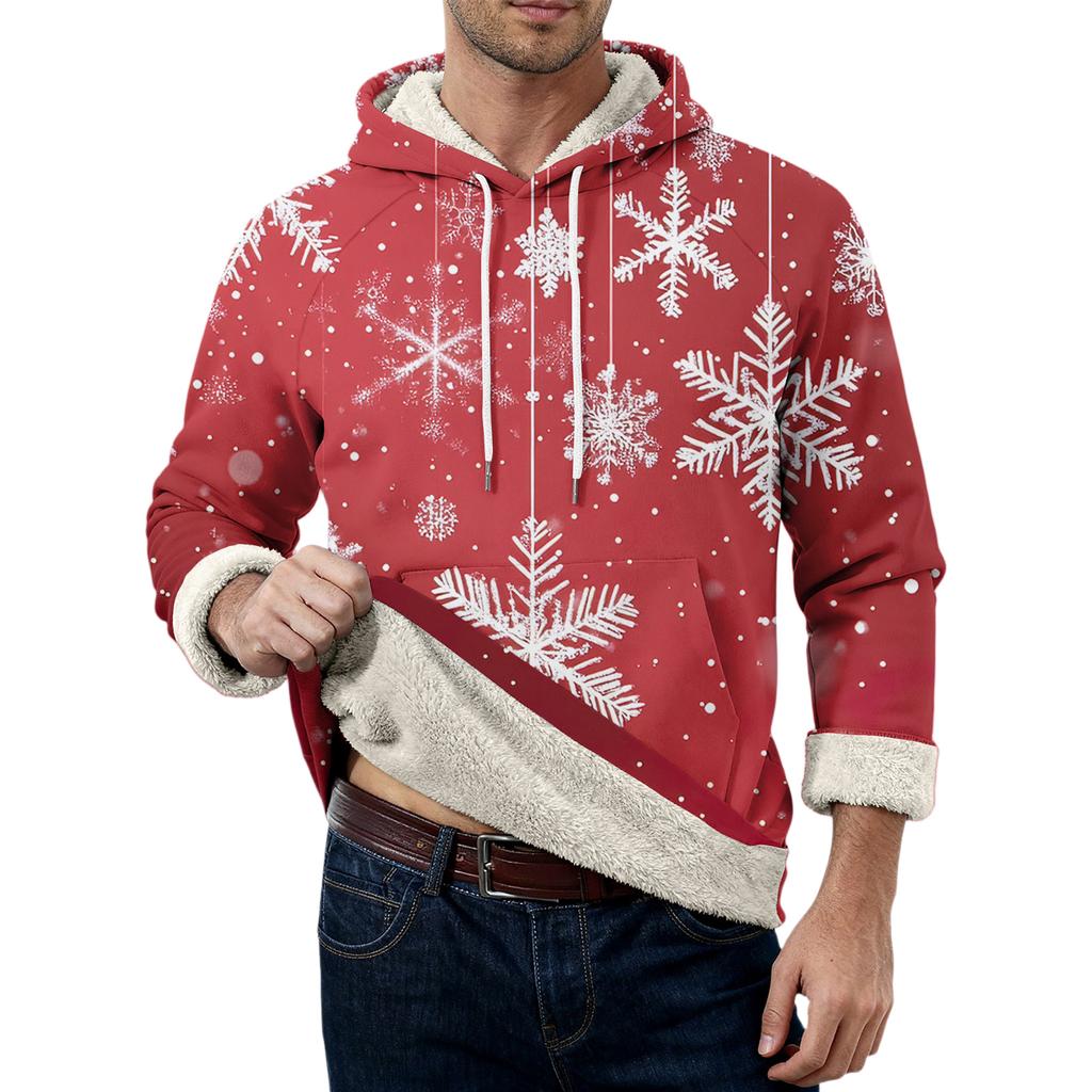 Men's Casual Long-Sleeve Fleece Hoodie With Pockets