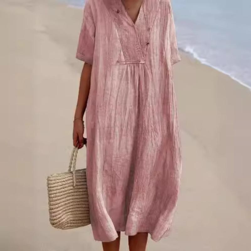 Spot vår och sommar nya damkläder mångsidig hetsig försäljning explosion avslappnad tunn kjol enfärgad bomull och linne