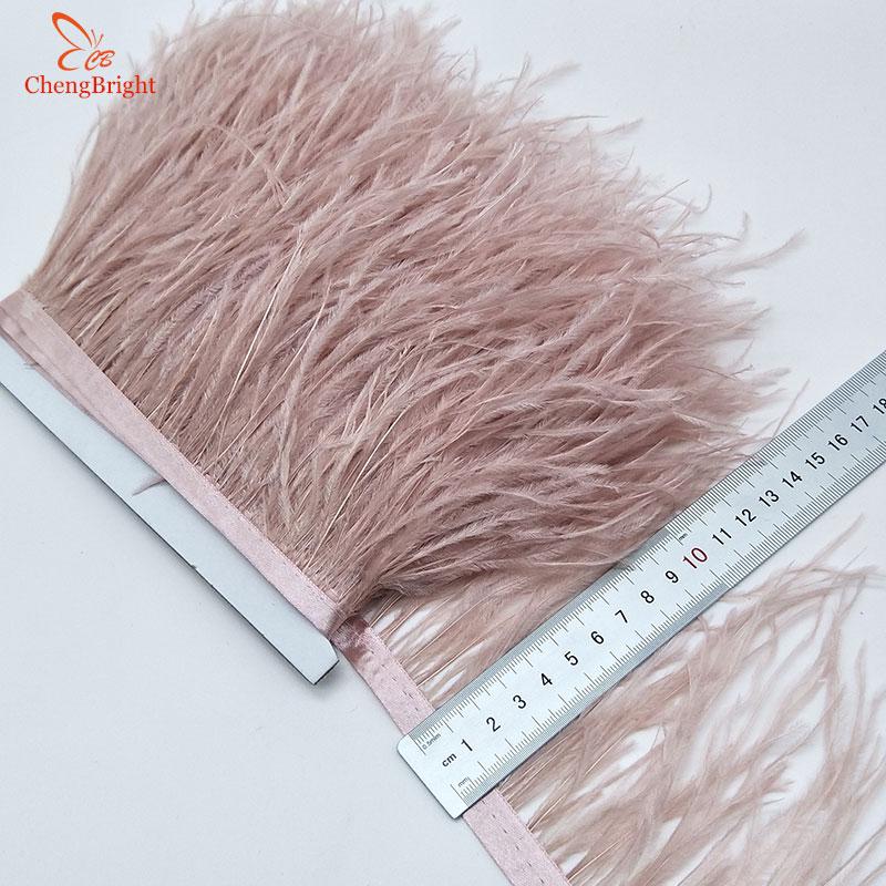 FeatherChengBright High Quality 10Yards Mint Green Ostrich Feather Ribbon Ostrich Feathers Trim Fringe Clothing Decoration