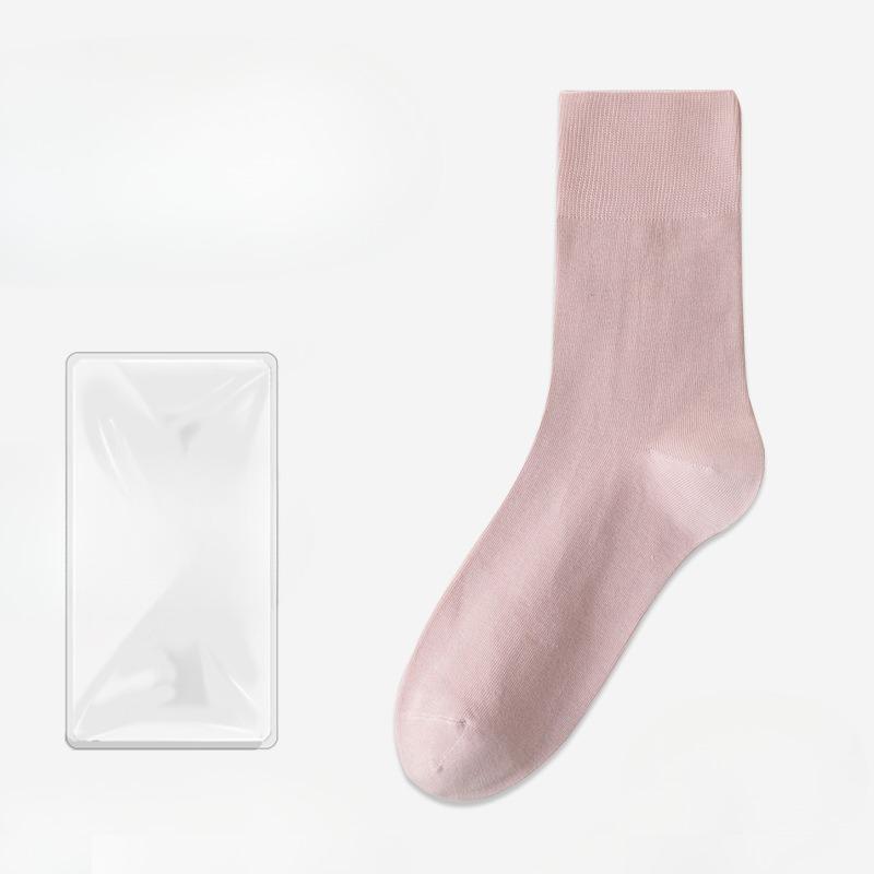 Female Summer Thin Leisure Pure Color Moon Son Boneless In The Tube Pile Pile Cotton Socks