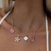 Sweet Evening Pastoral Love Collarbone Chain Pendant Moon Gold Plated Color Preserving Pearl Midsummer Flower Necklace Copper