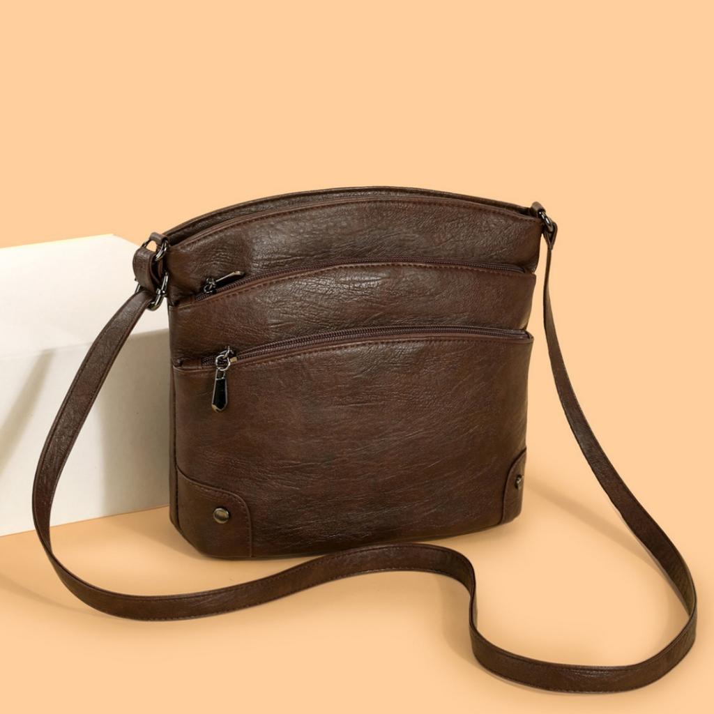 Enkel Hinkväska, Flerlagers Vardagsväska, Nischad Design, Enkel Axelväska/Crossbodyväska