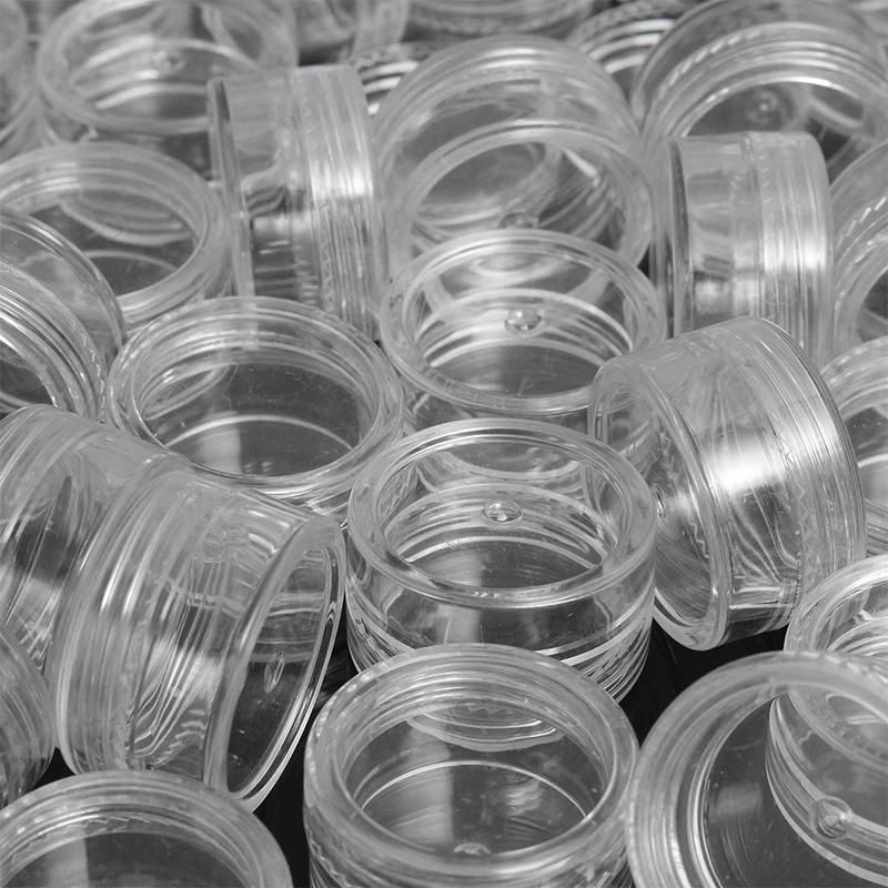 50 Stück klare Cremetiegel Mini-Kosmetikflaschen Behälter transparenter Topf für Nägel