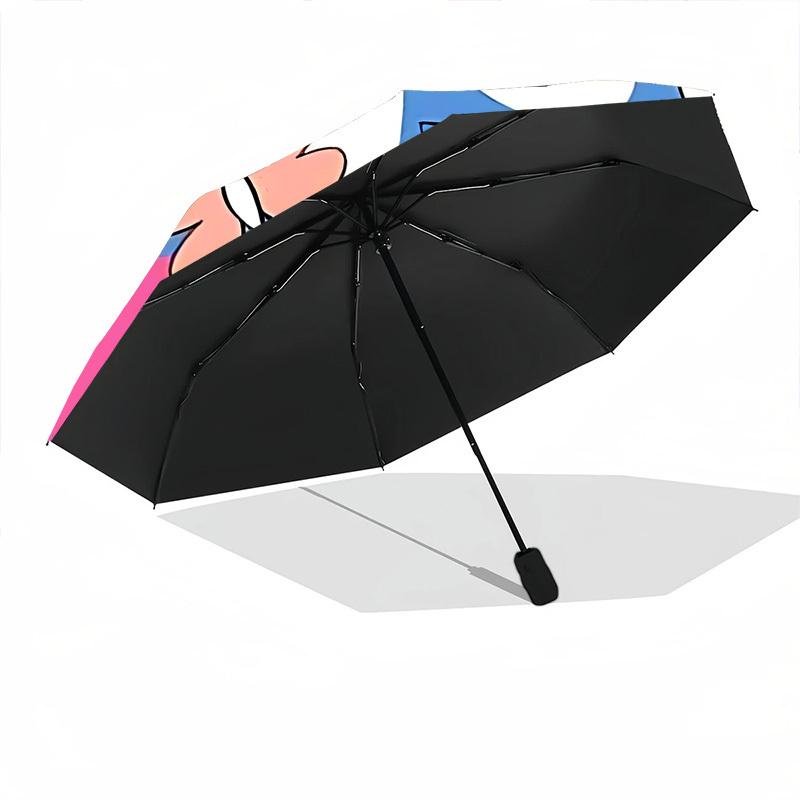 1pc Butterfly Floral Pattern Automatic Folding Umbrella - 8-Rib Durable Iron Frame, Compact Portable for Daily Travel yy251205056