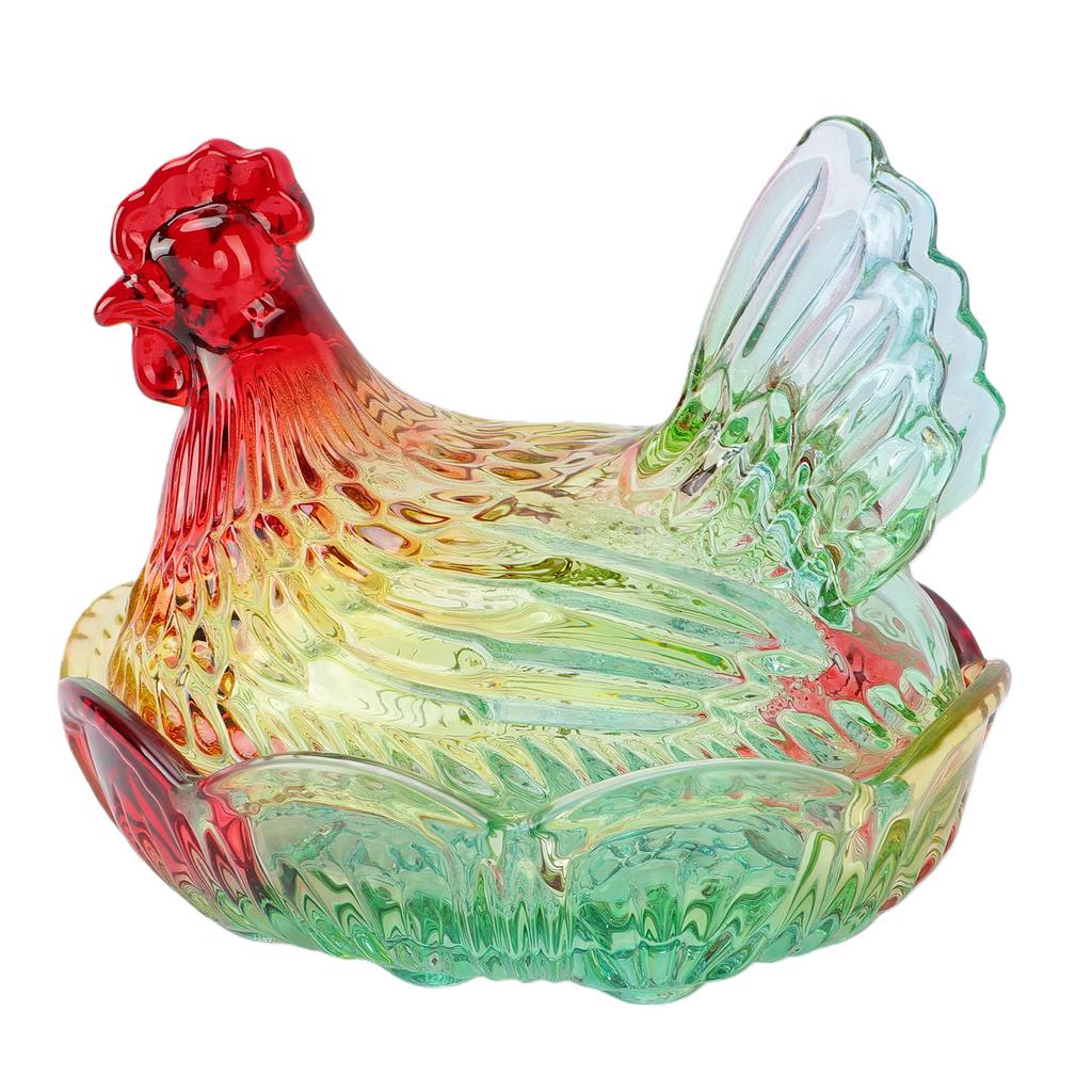 Kippen Snoep Glazen Pot met Deksel Decoratieve Vintage Snoepschaal voor Huis Keuken Eettafel