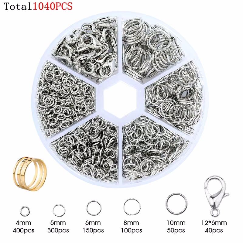 Alloy Accessories Jewelry Findings Set Earring Making Kit Lobster Clasp Open Jump Rings Repair Tools DIY Jewelry Making Supplies