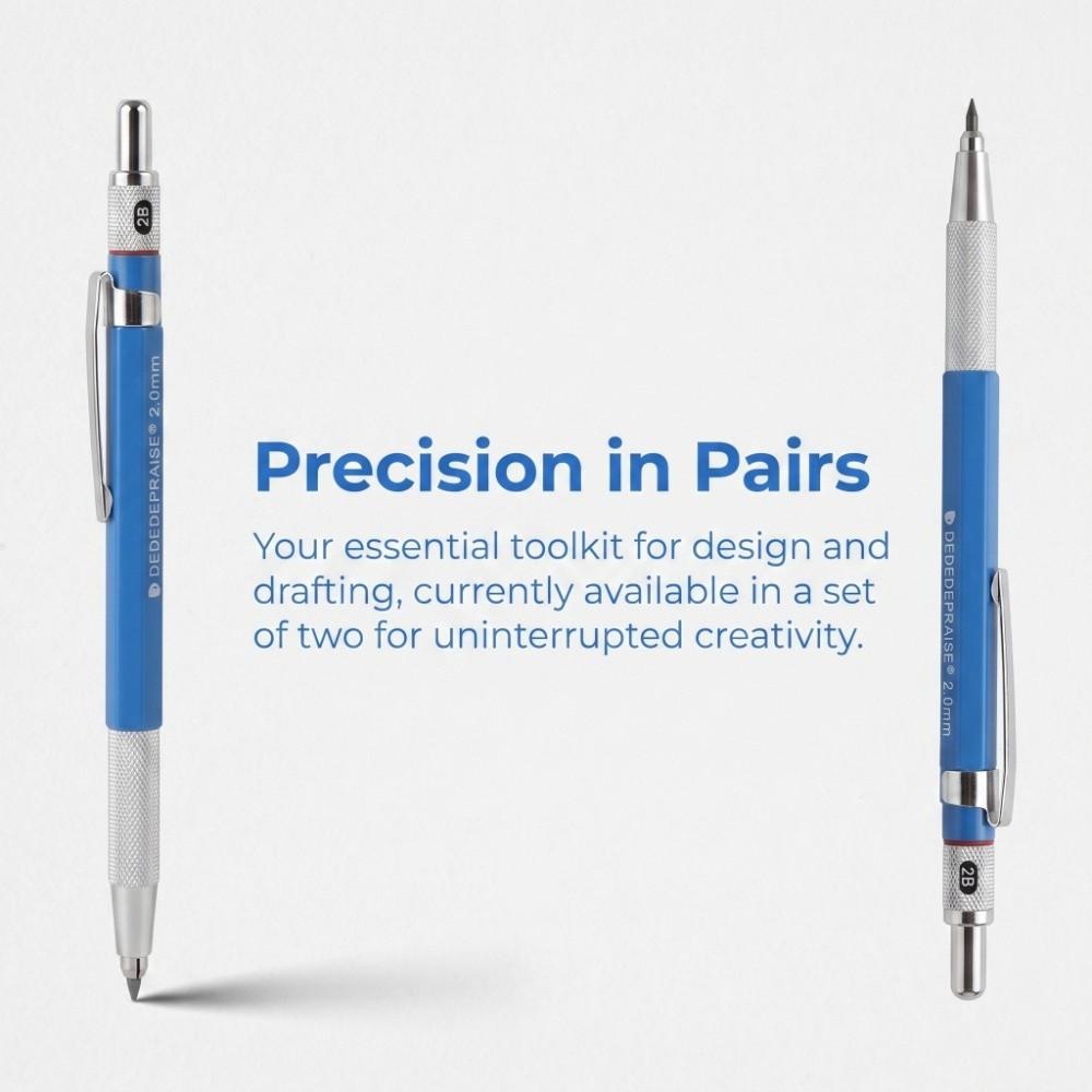 2PCS 6in Metal Drafting Pencil Stable Lead Output Sketch Writing Pencil Sketch Creation