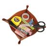 4PCS Creative Office Desk Storage Tray PU Folding Imitation Leather Tray Sundries Key Snack Decorati